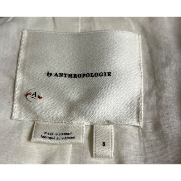 Anthropologie Cropped Lace Bomber Jacket Cream Embroidered Textured Small - Picture 4 of 13